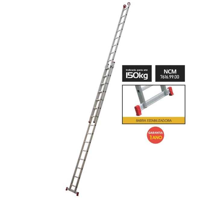 BOTAFOGO - ESCADA DE ALUM�NIO EXTENSIVA 15 X 2